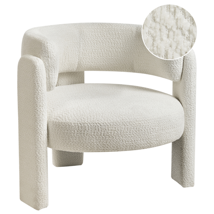 Beliani - BUREA - Fauteuil - Off-white - Chenille