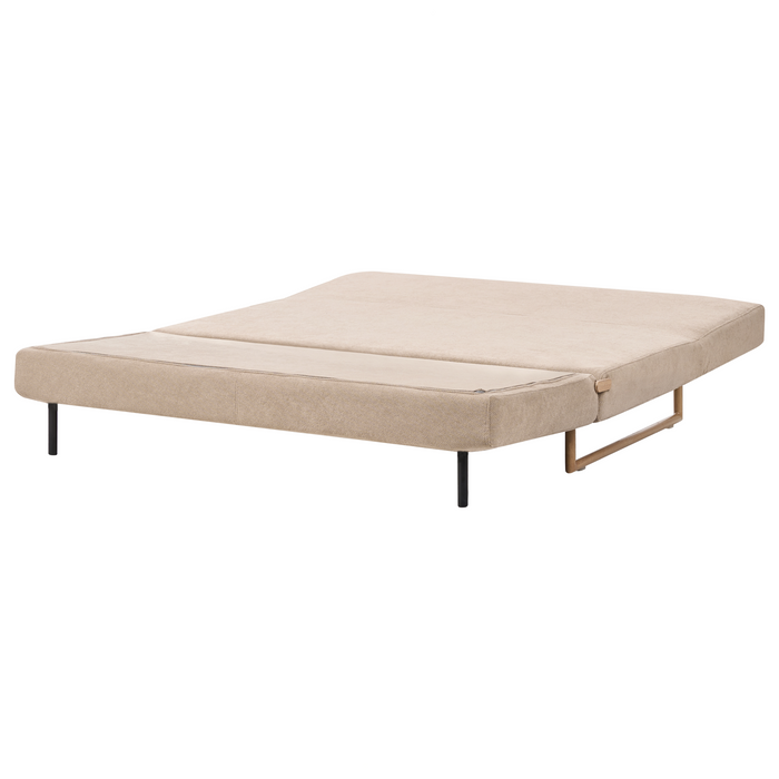 Beliani - JERSLEV - 3-zits slaapbank - Lichtbruin - Stof