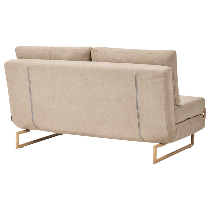 Beliani - JERSLEV - 3-zits slaapbank - Lichtbruin - Stof