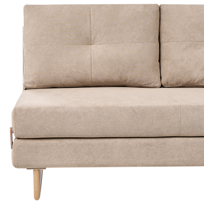 Beliani - JERSLEV - 3-zits slaapbank - Lichtbruin - Stof