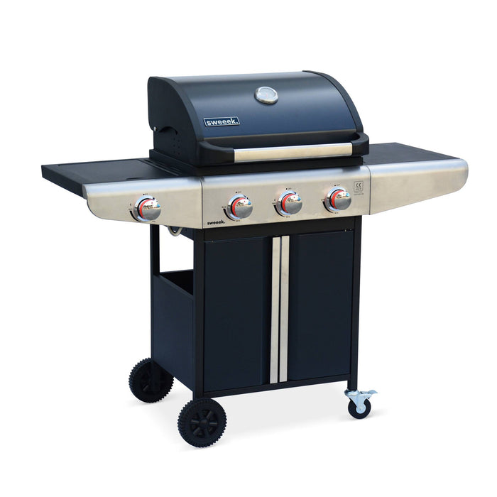 sweeek - Gasbarbecue met 4 branders inclusief 1 zijbrander