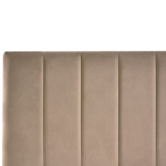 Beliani-LONZAC-Bed met opbergruimte-Taupe-120 x 200 cm-Fluweel