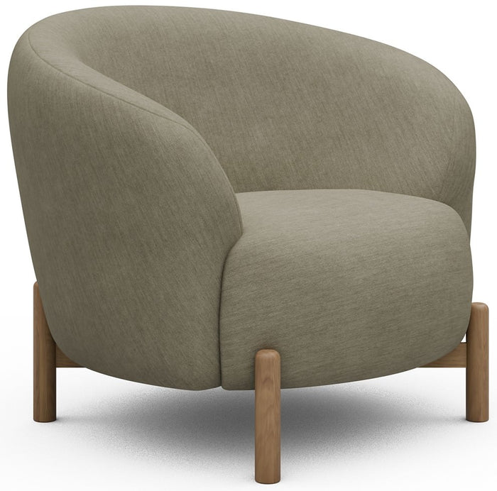 Kragelund Gran Fauteuil Stoffig Zand | Eiken