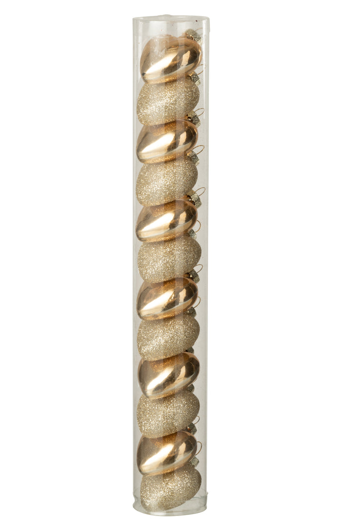 J-Line hanger Hart - glas - goud - doos van 12