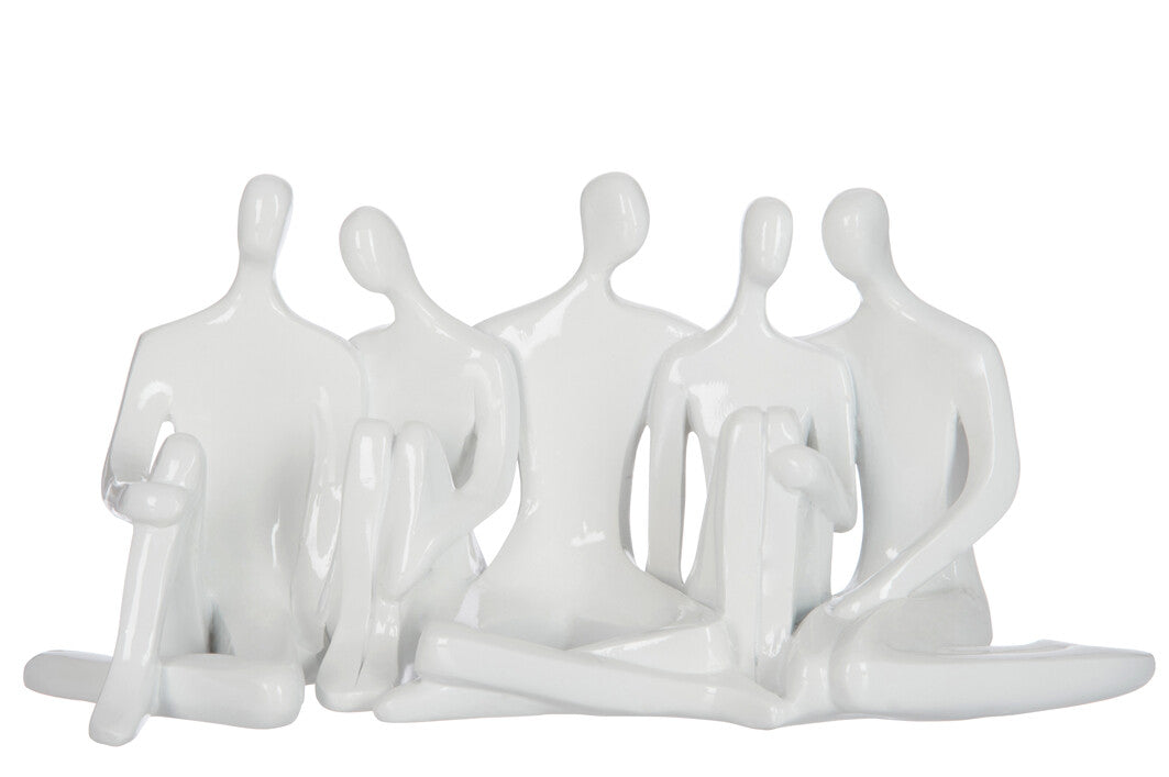 J-Line decoratie 5 Personen - polyresin - wit
