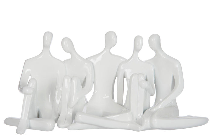 J-Line decoratie 5 Personen - polyresin - wit