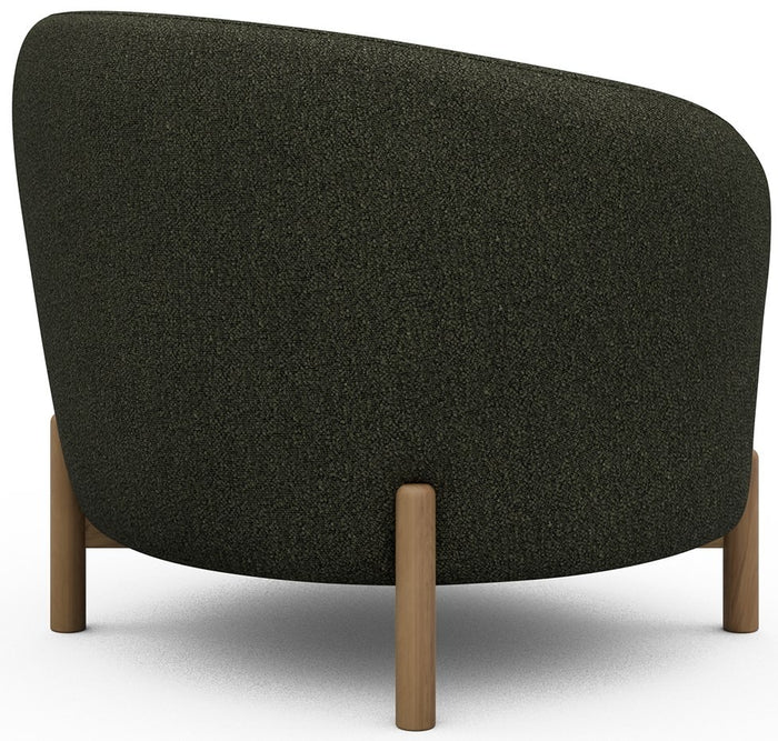 Kragelund Gran Fauteuil Bosgroen Bouclé | Eiken