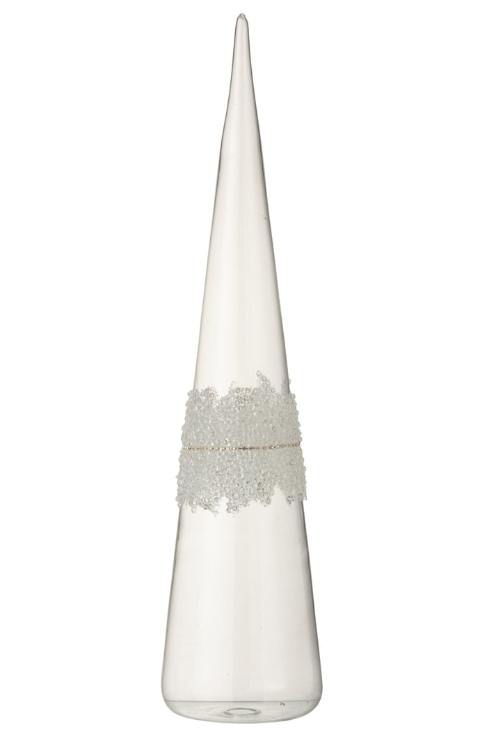 J-Line decoratie Kegel - glas - transparant - large