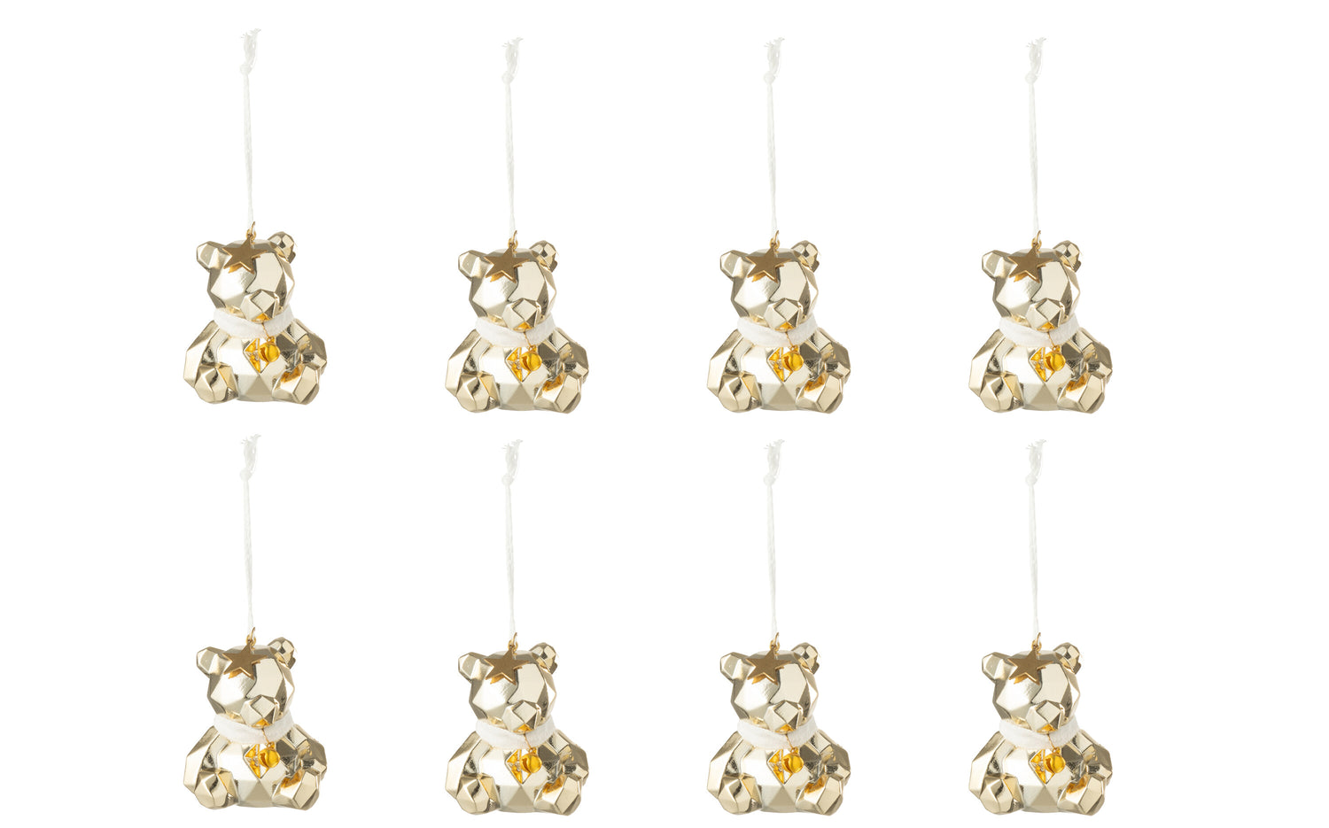 J-Line hanger Beer - kunststof - goud|wit - doos van 8