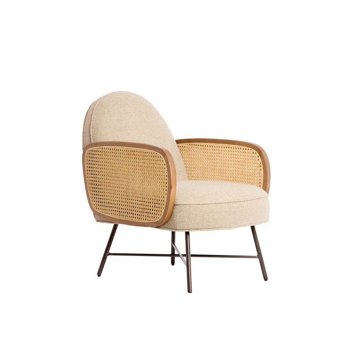 Light&living Stoel 81x60x79 cm FIENNE beige+rotan naturel