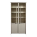 WOOOD 2-deurs vitrinekast XL Exhibit - Metaal - Zand - 200x99x44 cm