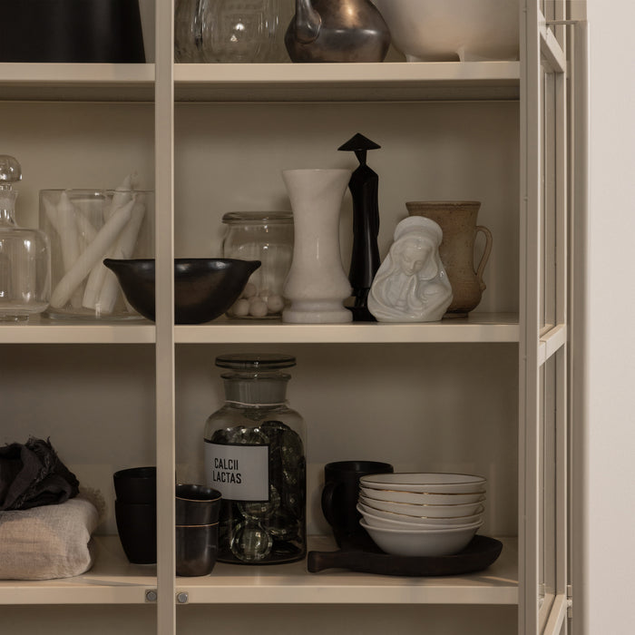 WOOOD 2-deurs vitrinekast XL Exhibit - Metaal - Zand - 200x99x44 cm