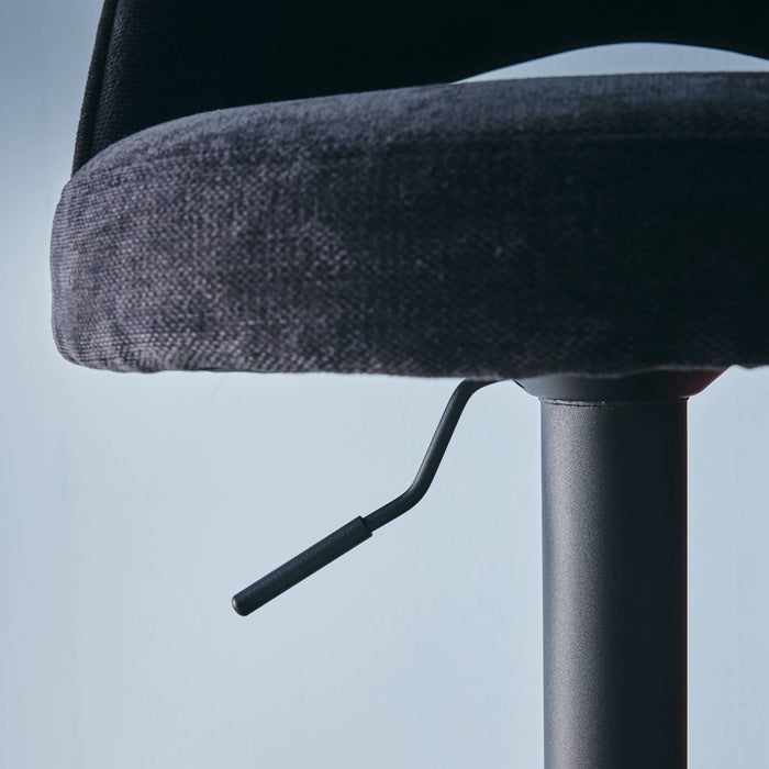 sweeek - Verstelbare stoffen barstoel met zwarte metalen basis (set