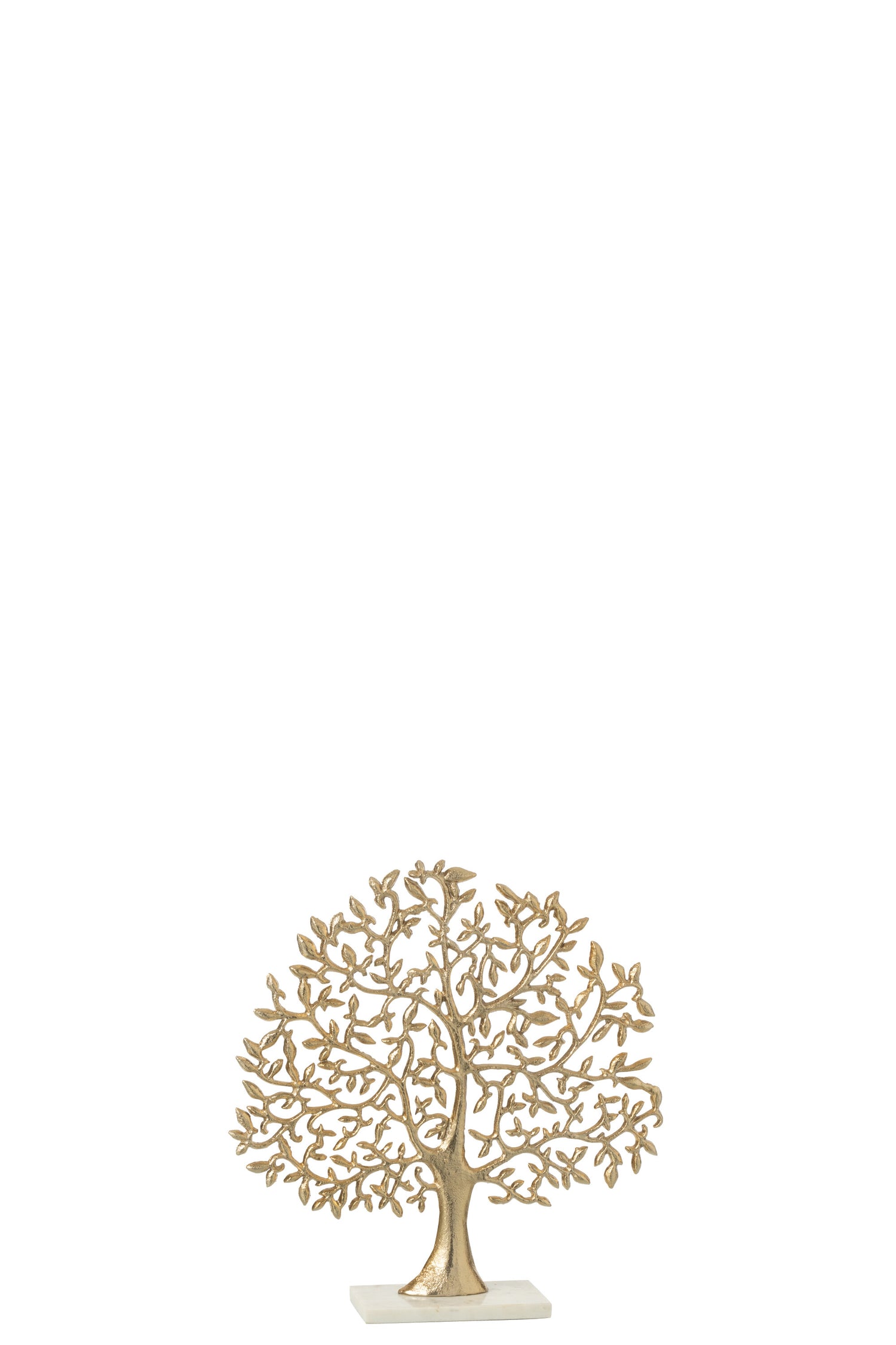 J-Line decoratie Boom Feuille - aluminium - goud - small