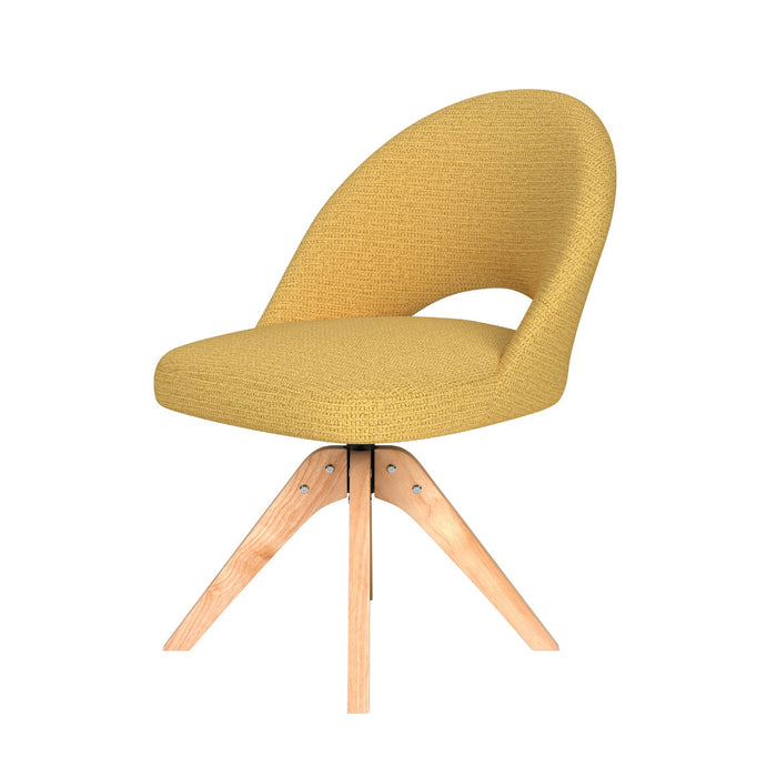 Puur Misty draaistoel hout - okergeel