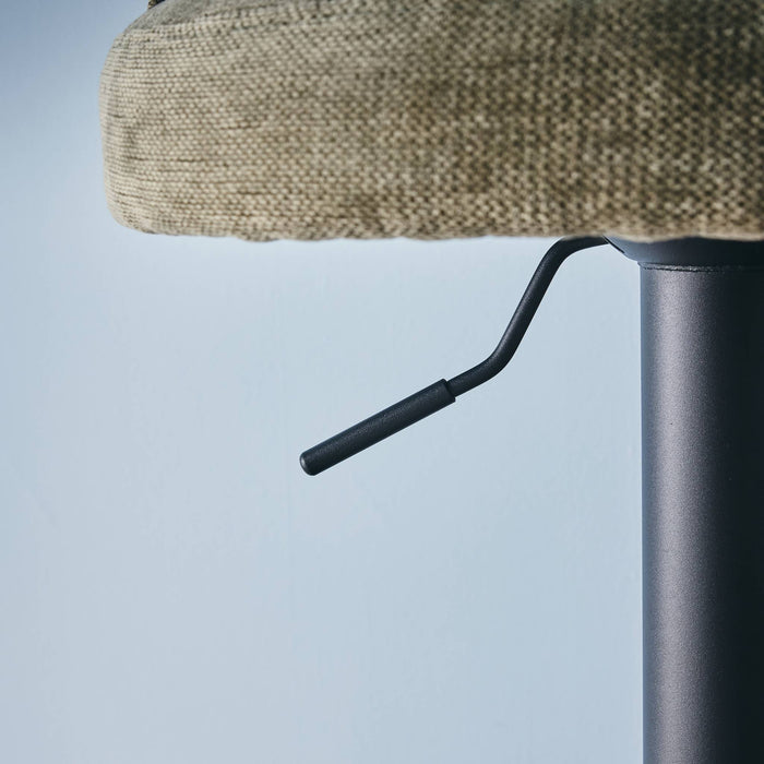 sweeek - Verstelbare stoffen barstoel met zwarte metalen basis (set