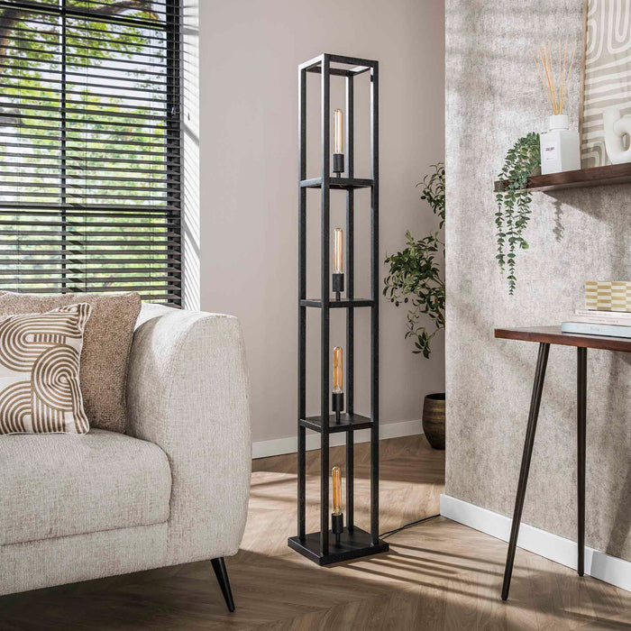 Fraaai Sandra vloerlamp 4-lichts - zwart