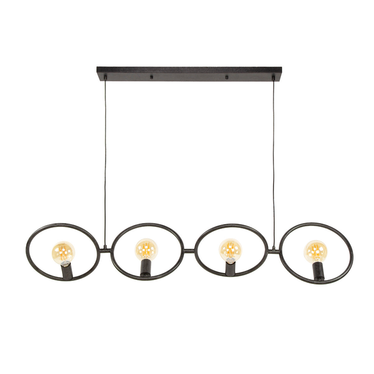 Fraaai Hunter hanglamp 4-lichts - zwart