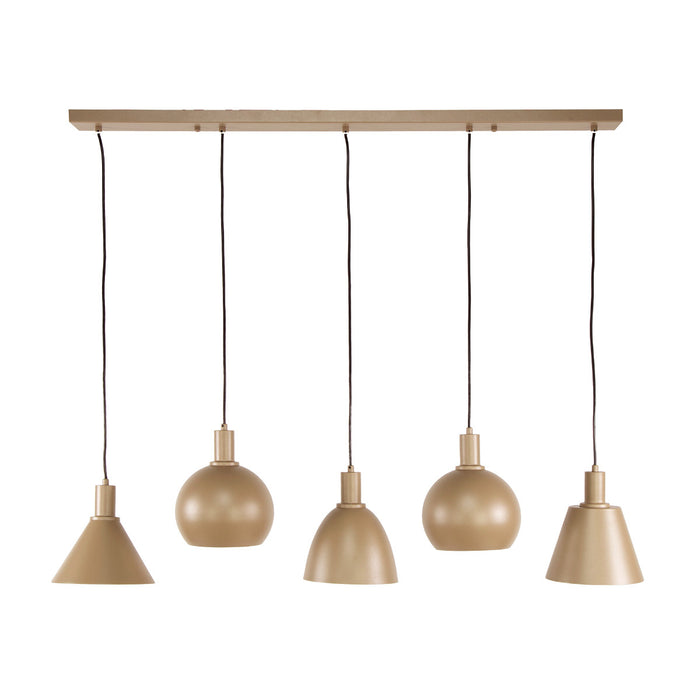 Fraaai Metica hanglamp mix 5-lichts - beige