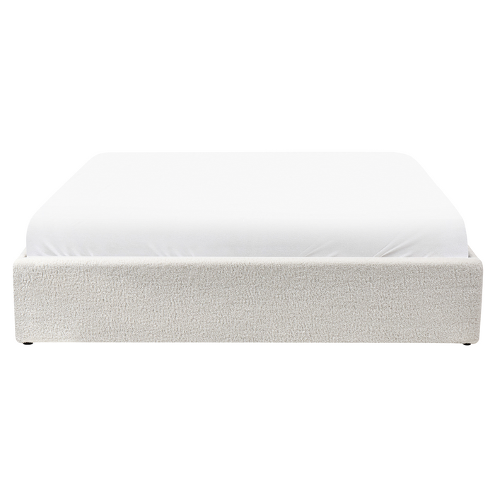 Beliani-DINAN-Tweepersoonsbed-Gebroken wit-160 x 200 cm-Bouclé