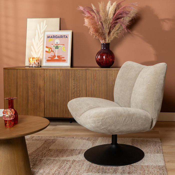 Bronx71 Draaifauteuil Lise chenille taupe