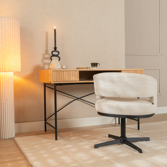 Bronx71 Draaifauteuil Gino gemêleerde stof beige