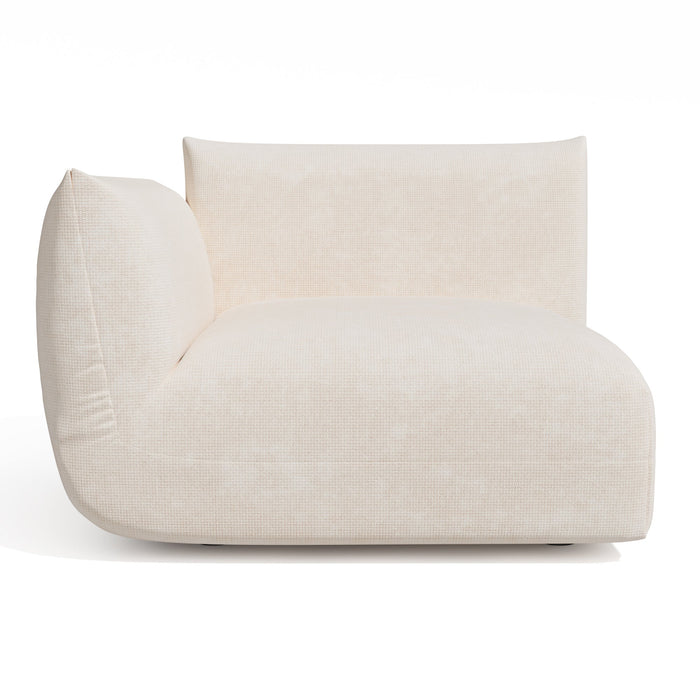 Crèmekleurige chenille fluwelen linkerhoekmodule