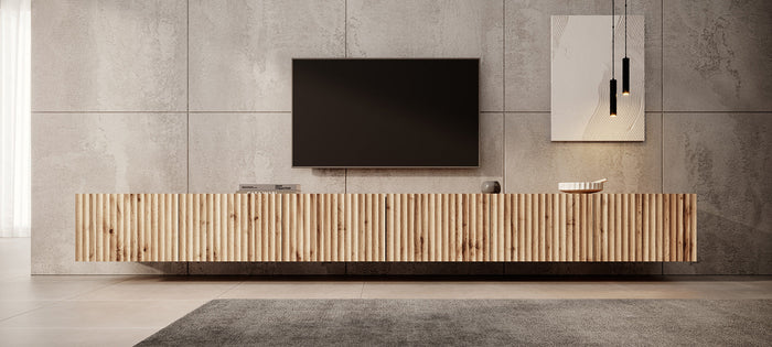 Meubella - TV-Meubel Pepinos - Eiken - 300 cm