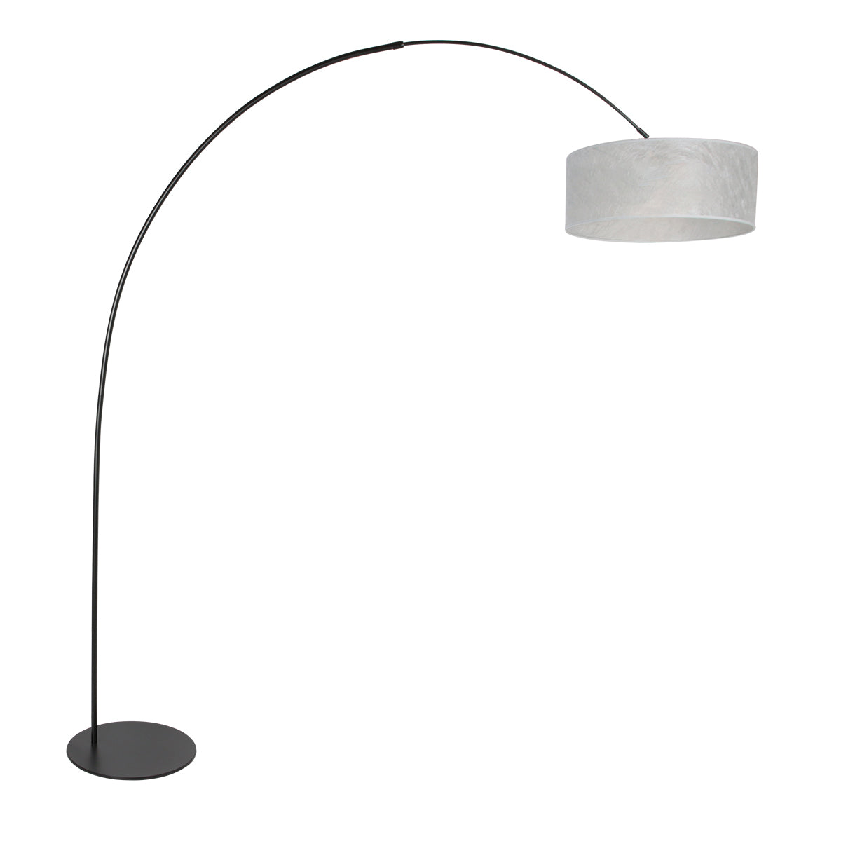 Anne Lighting - vloerlamp - Curve - zilver zwart - metaal - booglamp