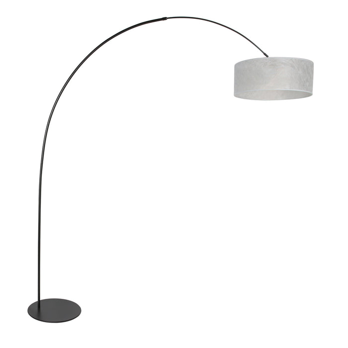 Anne Lighting - vloerlamp - Curve - zilver zwart - metaal - booglamp