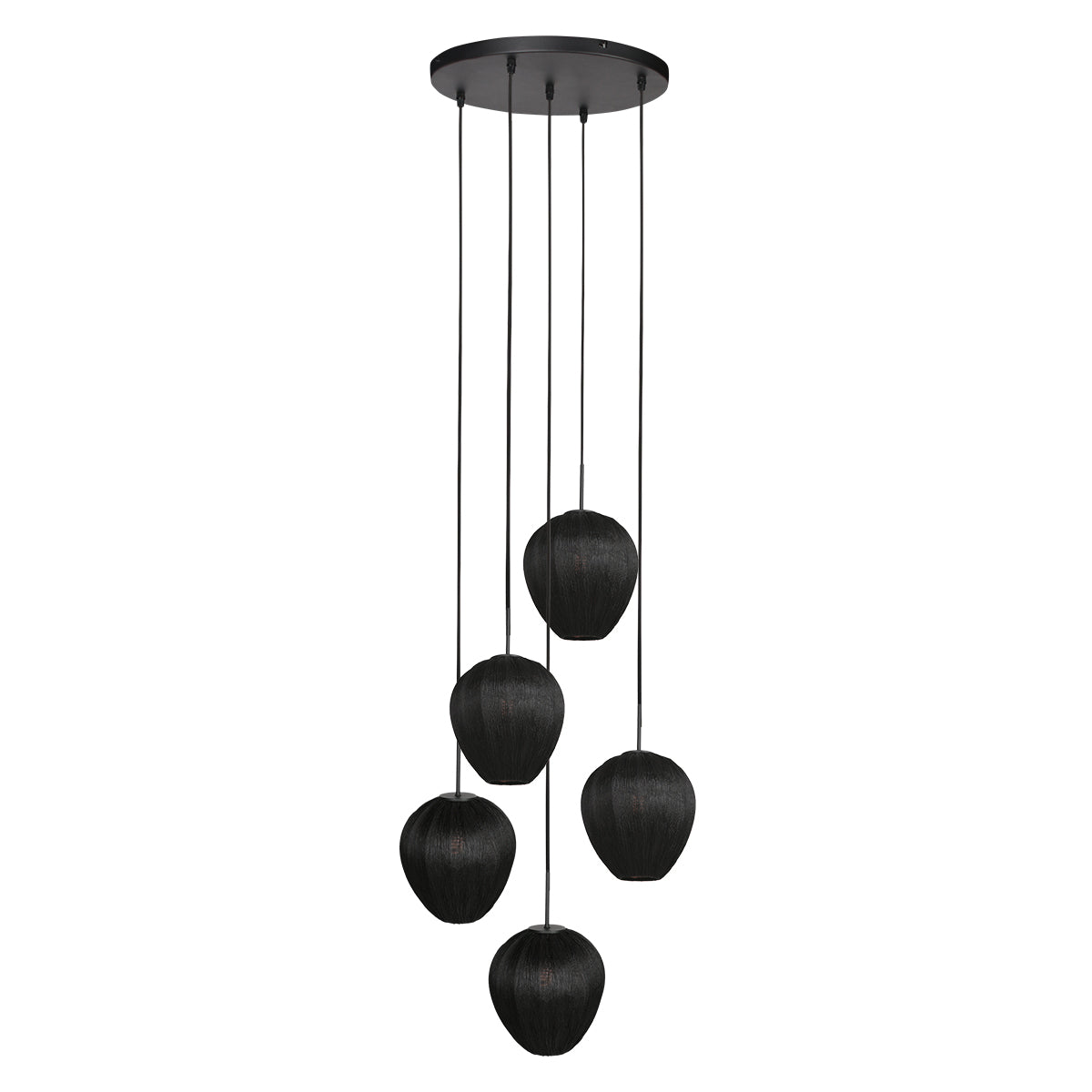 Mexlite - hanglamp - HaloSwap - zwart - linnen - Ø 40cm - E27 - 4282ZW