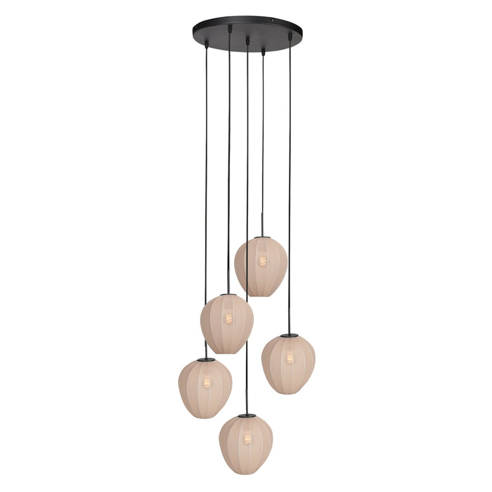 Mexlite - hanglamp - HaloSwap - crème - linnen - Ø 40cm - E27 - 4283ZW