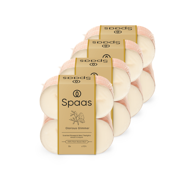 Spaas Maxi Geurtheelicht - Glorious Glimmer - 10u - Set van 32