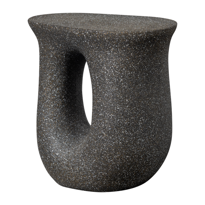 WOOOD Mason Bijzettafel Met Spikkels - Magnesium - Zwart - 45x42x33