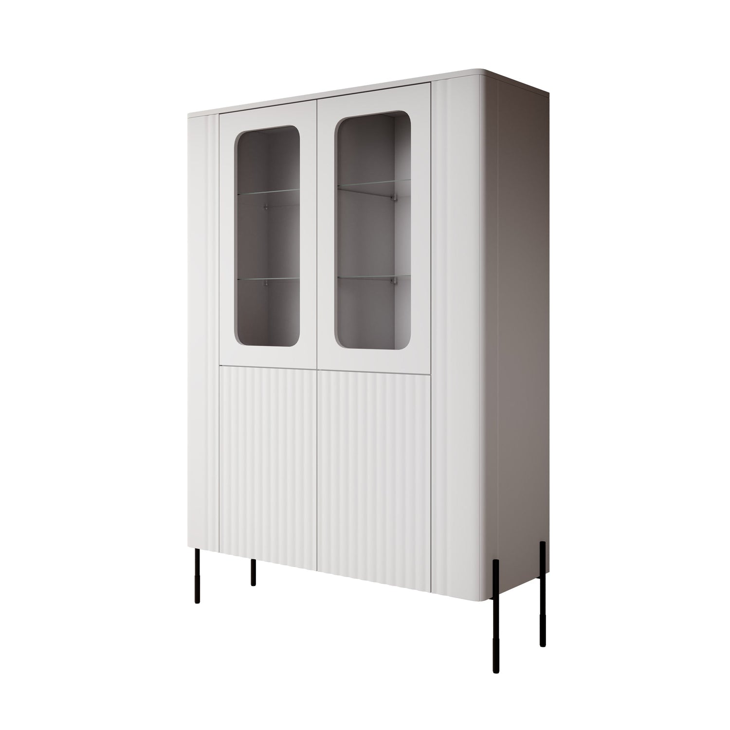 Meubella - Vivi - Vitrinekast - Wit - 110x40x160 cm