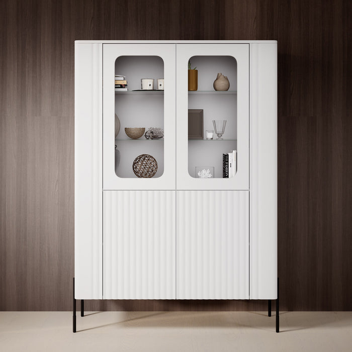 Meubella - Vivi - Vitrinekast - Wit - 110x40x160 cm