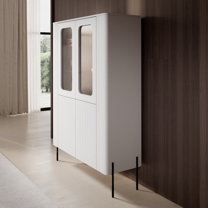 Meubella - Vivi - Vitrinekast - Wit - 110x40x160 cm