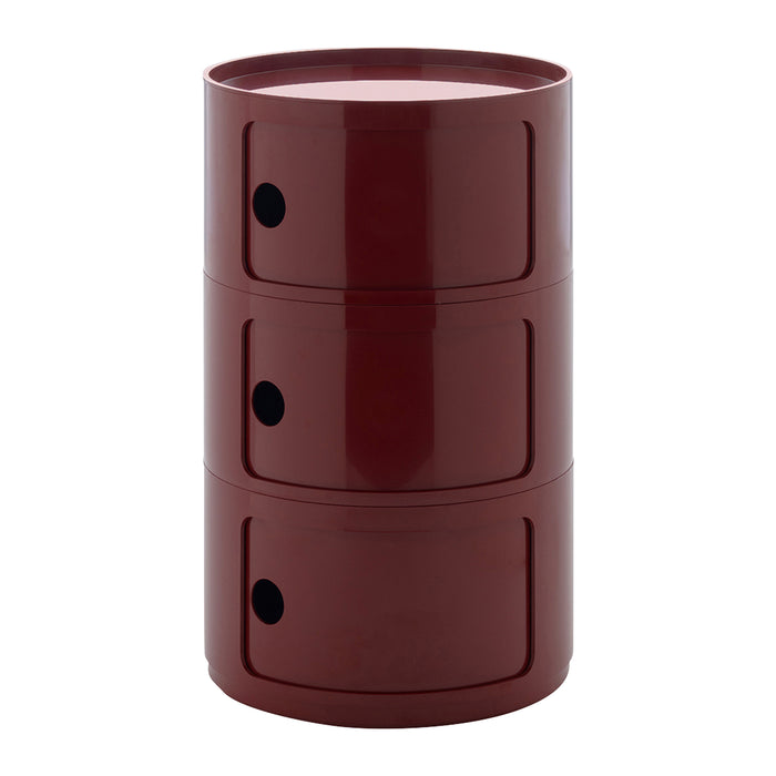 Kartell Componibili Kast Ø 42 cm - 3 Modules - Burgundy