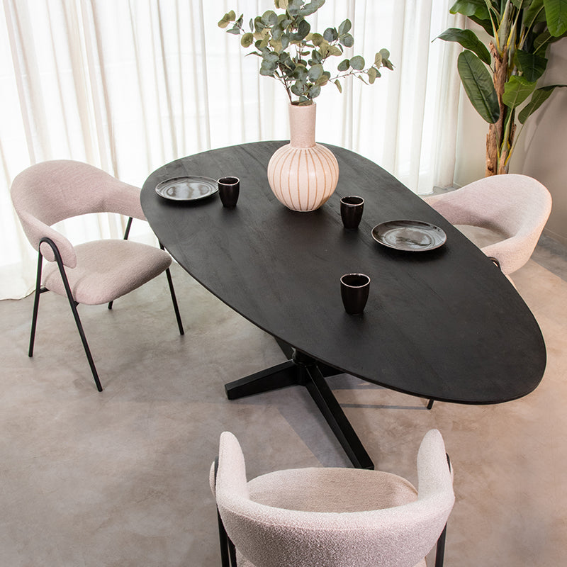 LABEL51 - Eettafel Rosie 260 cm - Zwart Mangohout