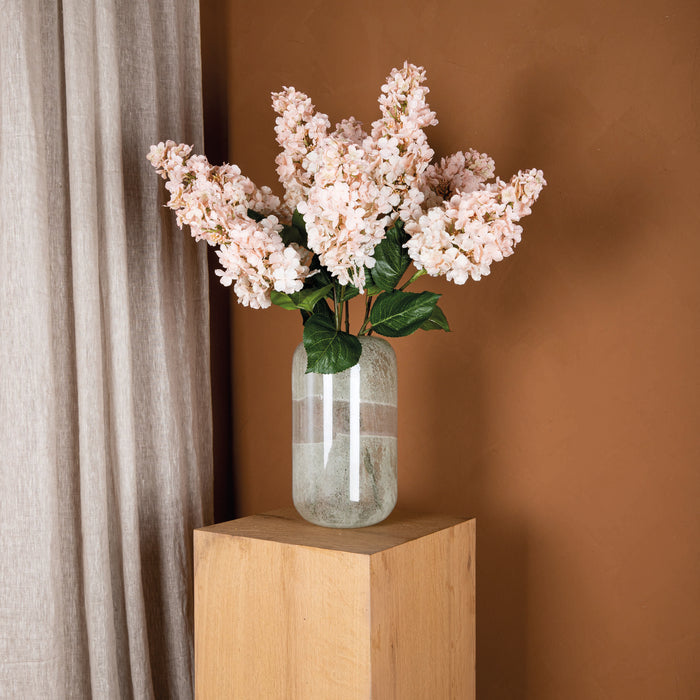 PTMD - Kunstbloem Hydrangea - Roze - 44x26x86cm