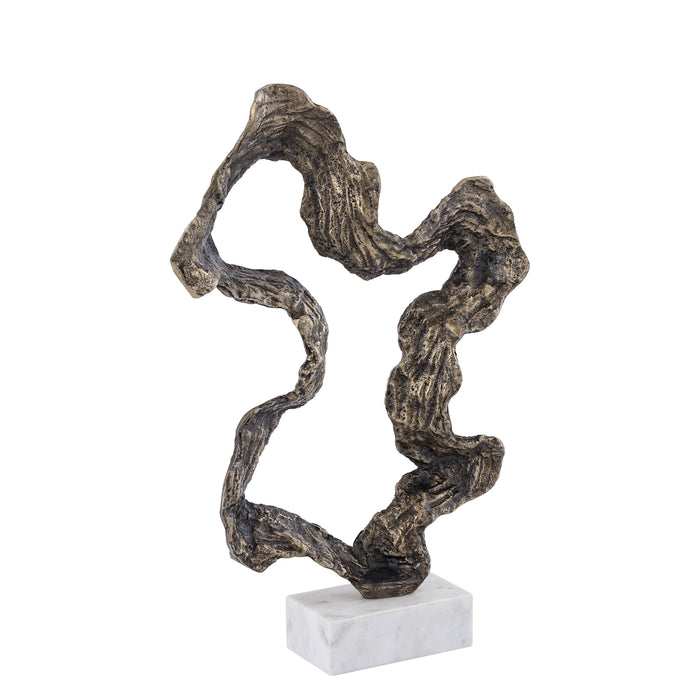 PTMD Maryan Brass Shaped Alu Casted Statue Marble BaseL