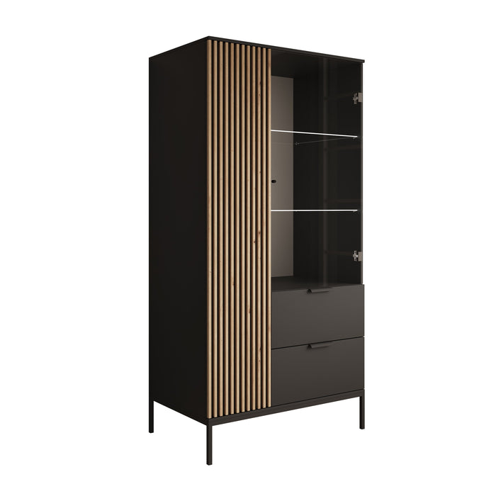 Meubella - Vitrinekast Marbella - Zwart - 100 cm