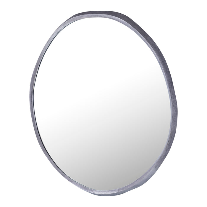 PTMD Limera Black alu round mirror irregular border L