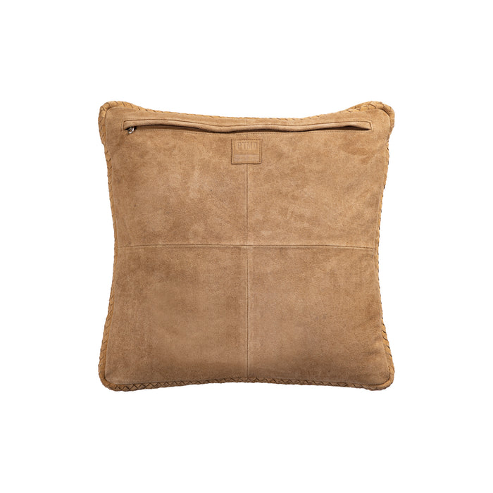 PTMD Suky Camel Suede Leather Cushion Square S