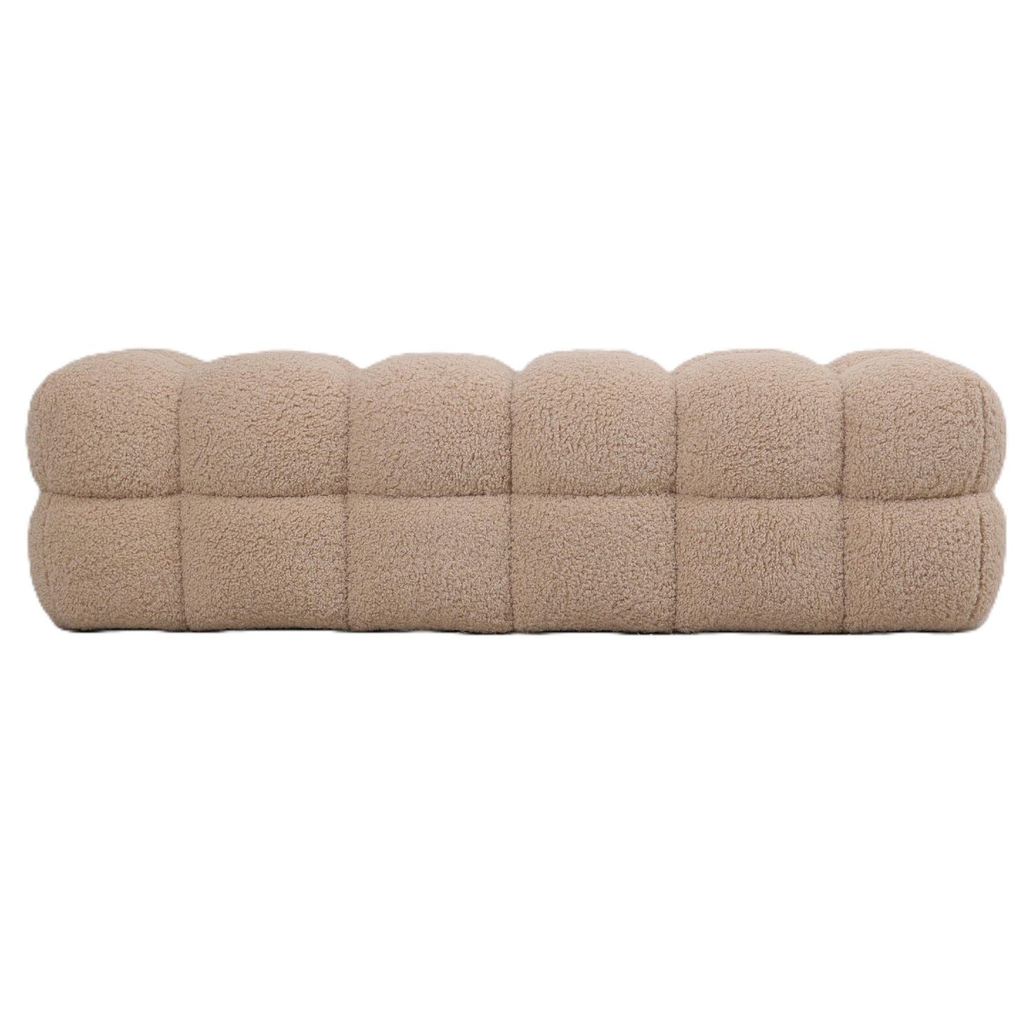 PTMD - Bankje Teddy - Beige - 160x45x43cm