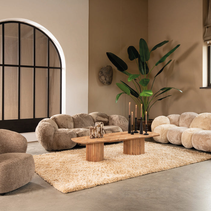 PTMD Curvae Sofa Lush Taupe