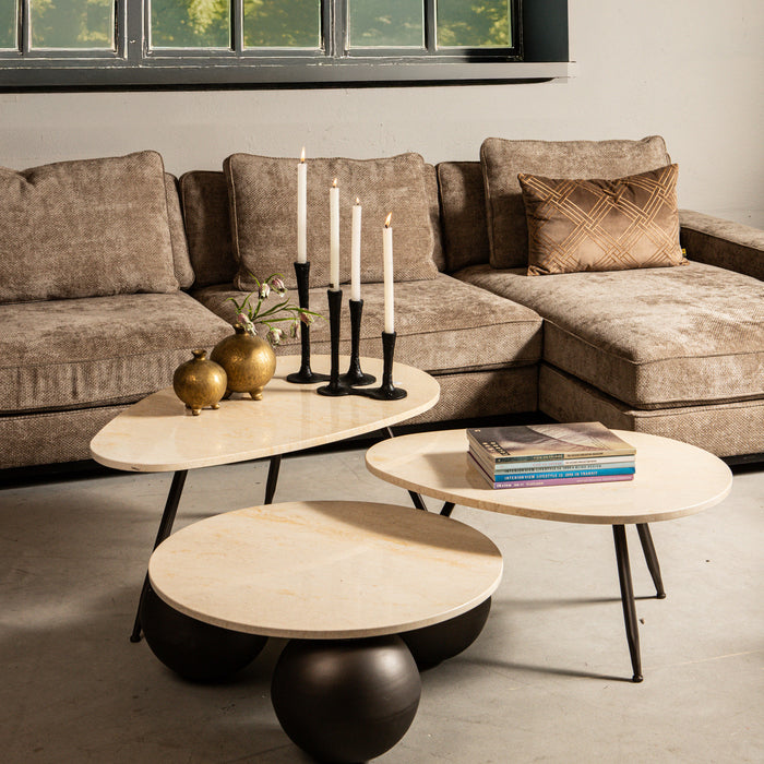 PTMD Skippy Coffee Table Beige Marble