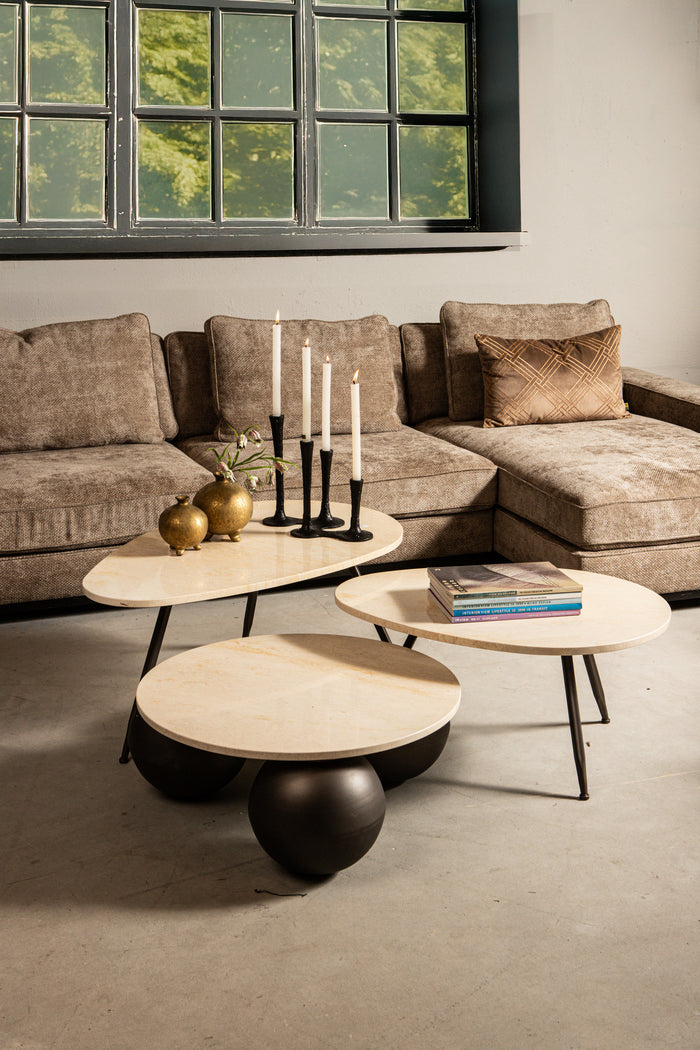 PTMD Skippy Coffee Table Beige Marble