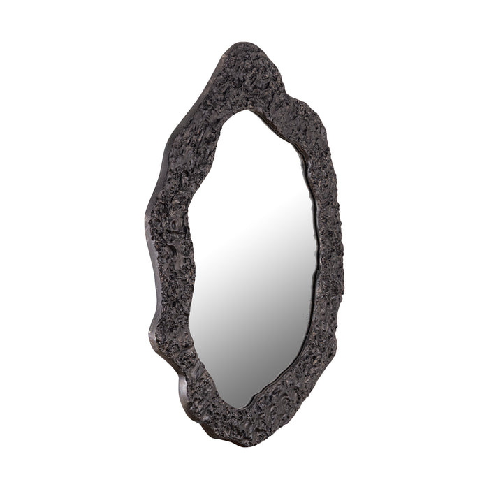 PTMD Morina Black alu glass mirror oval shaped