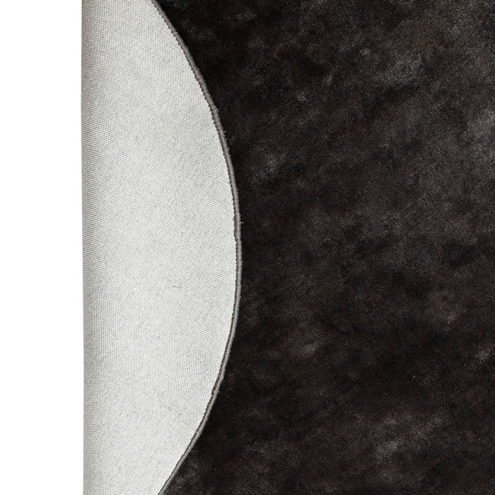 PTMD Flavia Black Viscose Handwoven Carpet Round